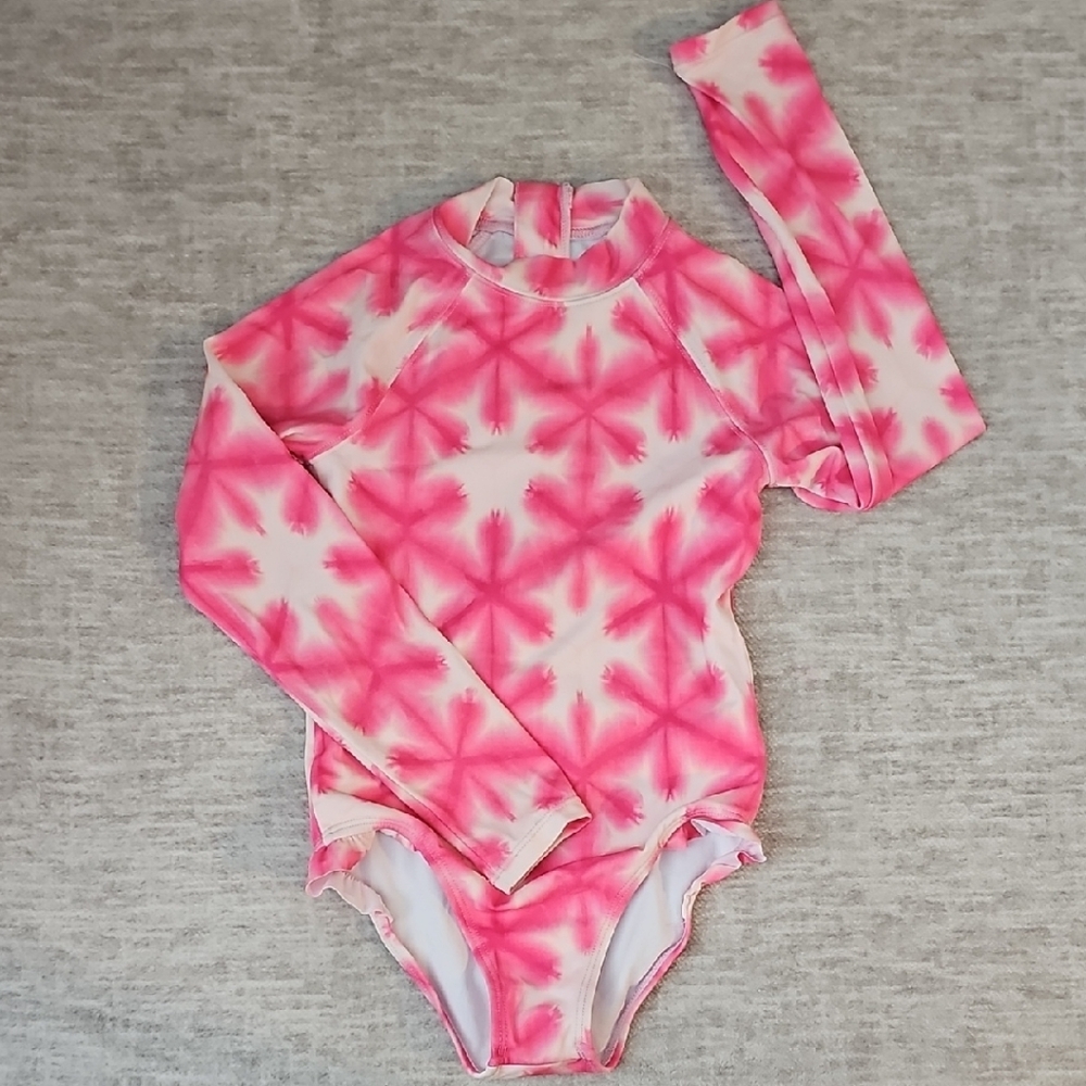 Janie and Jack Pink Tie-Dye Swimsuit
